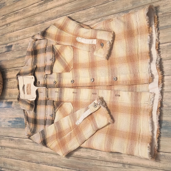 Free people Anneli Plaid Shirt Jacket Sz Small - Picture 2 of 9